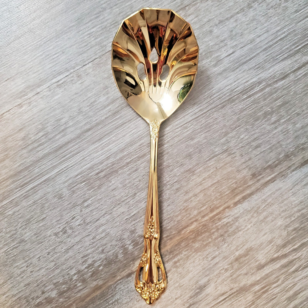 Farberware Gold Stainless Serving Spoon Vintage